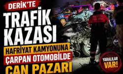 Derik’te Trafik Kazası: Hafriyat Kamyonuna Çarpan Otomobilde Can Pazarı