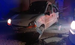 Hafif ticari araç gölgeliğe çarptı: 1 yaralı