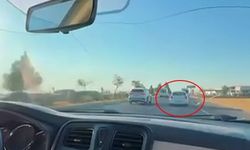Trafikte makas atan sürücü kamerada