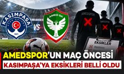 Amedspor’un Kasımpaşa karşısındaki eksikleri belli oldu