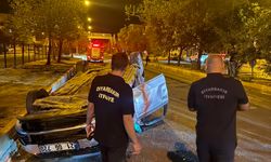 Takla atan otomobilin sürücüsü ağır yaralandı