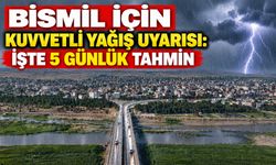 Bismil için kuvvetli yağış uyarısı: İşte 5 günlük tahmin