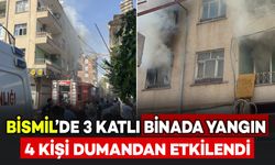 Bismil’de 3 katlı binada yangın: 4 kişi dumandan etkilendi