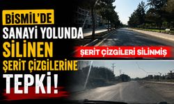 Bismil sanayi yolunda silinen şerit çizgilerine tepki: Sürücüler için tehlike oluşturuyor