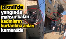 Bismil’de yangında mahsur kalan kadınları kurtarma anları kamerada