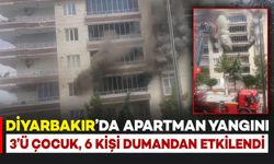 Diyarbakır’da apartmanda yangın: 3’ü çocuk 6 kişi dumandan etkilendi