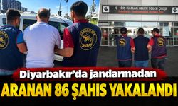 Diyarbakır’da jandarmadan aranan 86 şahıs yakalandı