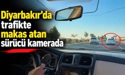 Diyarbakır’da trafikte makas atan sürücü kamerada