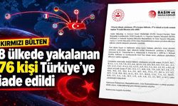 8 ülkede yakalanan 76 kişi Türkiye’ye iade edildi