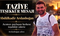 ASLANBOĞAN AİLESİ TAZİYE TEŞEKKÜR MESAJI