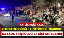 Katliam gibi kaza: Yolcu otobüsü ile otomobil çarpıştı, 7 ölü 13 yaralı
