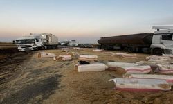 Saman Yüklü Kamyonet TIR’a Çarptı: Devrildi, Sürücü Yaralandı