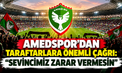 Amedspor'dan Taraftarlara Önemli Çağrı: "Sevincimiz Zarar Vermesin"