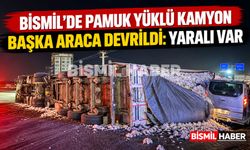 Bismil’de Pamuk Yüklü Kamyon Başka Araca Devrildi: Yaralı Var