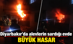 Diyarbakır’da alevlerin sardığı evde büyük hasar