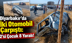 Diyarbakır’da İki Otomobil Çarpıştı: 2’si Çocuk 8 Yaralı!
