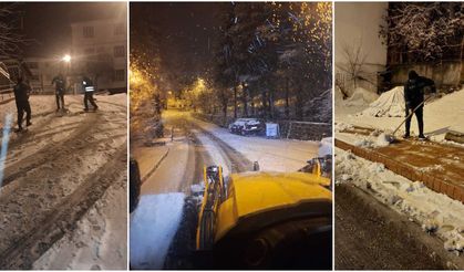 Diyarbakır’da kardan kapanan yollarda çalışma