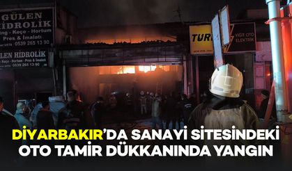 Diyarbakır'da Oto Tamir Dükkanında Yangın Meydana Geldi
