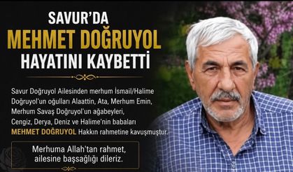 Savur’da Mehmet Doğruyol Hayatını Kaybetti