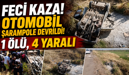 Feci Kaza! Otomobil Şarampole Devrildi: 1 Ölü, 4 Yaralı