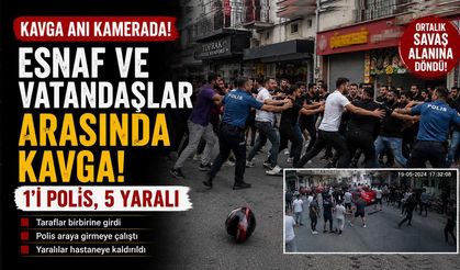 Esnaf ve Vatandaşlar Arasındaki Kavga Kamerada: 1’i Polis 5 Yaralı