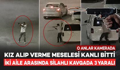 Kız Alıp Verme Meselesi Kanlı Bitti! Husumetliler Arasındaki Silahlı Kavga Kamerada: 3 Kişi Yaralandı
