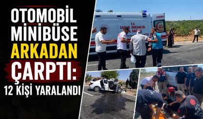 Otomobil Minibüse Arkadan Çarptı: 12 Kişi Yaralandı