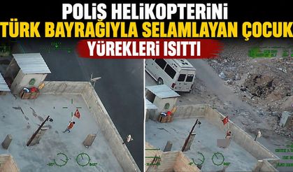 Polis Helikopterini Türk Bayrağıyla Selamlayan Çocuk Yürekleri Isıttı