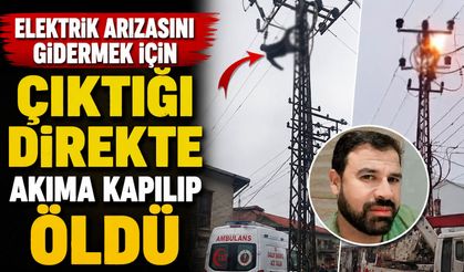 Elektrik arızasını gidermek için çıktığı direkte akıma kapılıp öldü