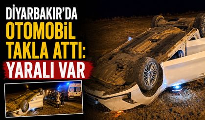 Diyarbakır’da otomobil takla attı: Yaralı var