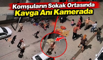 Komşuların Sokak Ortasında Kavga Anı Kamerada