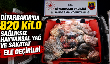 Diyarbakır’da 820 kilo sağlıksız hayvansal yağ ve sakatat ele geçirildi