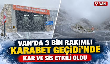 3 bin rakımlı Karabet Geçidi’nde kar ve sis etkili oldu