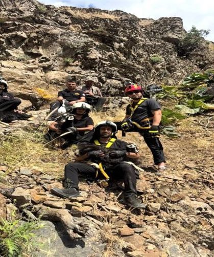 Diyarbakır'da Kayalıklarda Mahsur Kalan Oğlaklar Kurtarıldı