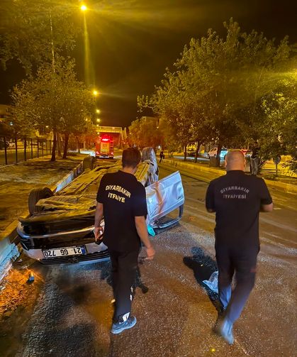 Takla atan otomobilin sürücüsü ağır yaralandı