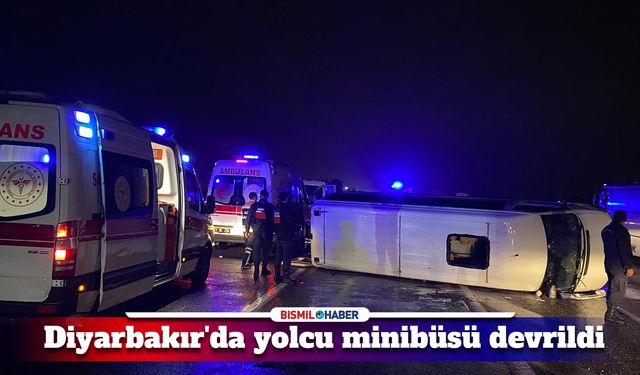 Diyarbakır'da yolcu minibüsü devrildi: 14 yaralı