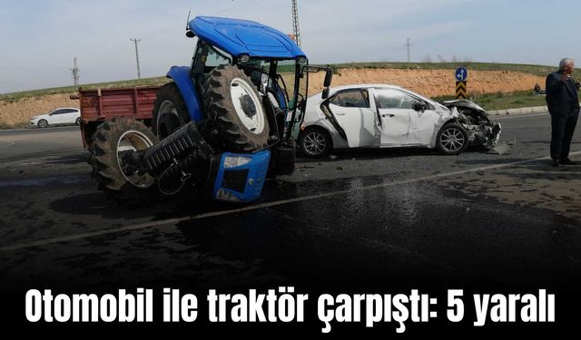 Diyarbakır’da otomobil ve traktörün çarpıştığı kazada 5 kişi yaralandı