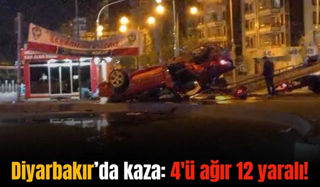 Diyarbakır'da otomobiller çarpıştı: 4'ü ağır 12 yaralı!