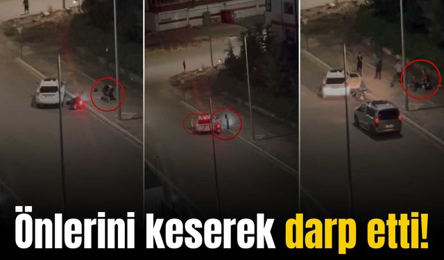 Diyarbakır’da otomobilden inen şahıs motosikletliyi ve yanındaki genç kızı darp etti