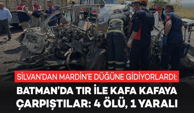 Diyarbakır'dan düğün için yola çıkmışlardı! Pikap ve TIR kafa kafaya çarpıştı: 4 ölü, 1 yaralı