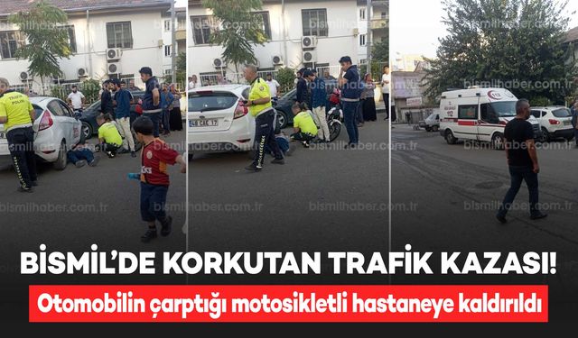 Bismil’de otomobilin çarptığı motosikletli hastaneye kaldırıldı