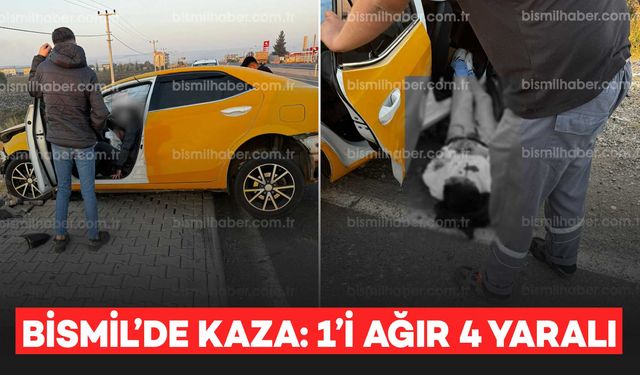 Bismil’de trafik kazası: 1’i ağır 4 yaralı