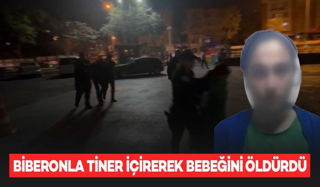 Biberonla tiner içirerek bebeğini öldürdü