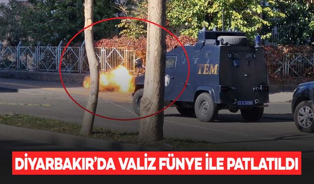 Diyarbakır’da kaldırıma bırakılan valiz fünye ile patlatıldı