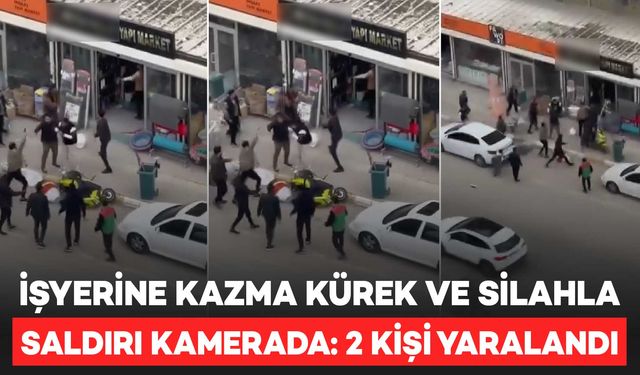 İş yerine kazma kürek ve silahlı saldırı: 2 yaralı