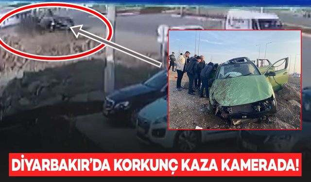 Diyarbakır'da toprak yığınına çarpan otomobil takla attı; 3 ağır yaralı