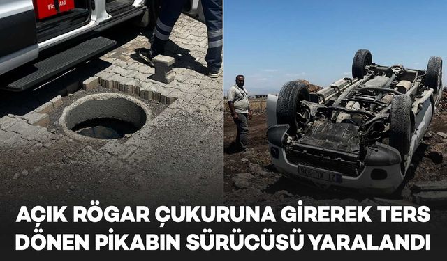 Diyarbakır’da açık bırakılan rögar kazaya neden oldu, sürücü yaralandı