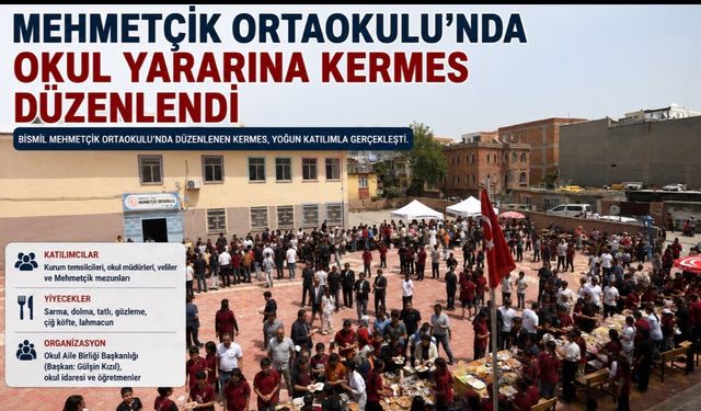 Bismil Mehmetçik Ortaokulu’nda Kermes Yoğun İlgi Gördü
