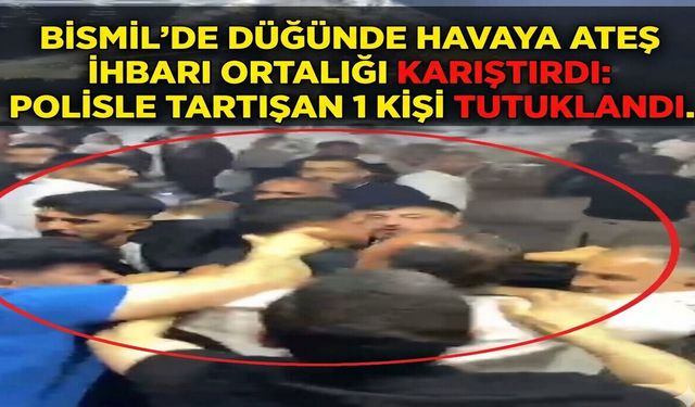 Bismil'de Düğünde Havaya Ateş İhbarı Ortalığı Karıştırdı: Polisle Tartışan 1 Kişi Tutuklandı