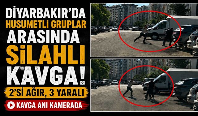 Diyarbakır'da Husumetli Gruplar Arasında Silahlı Kavga! 2'si Ağır, 3 Yaralı: Kavga Anı Kamerada